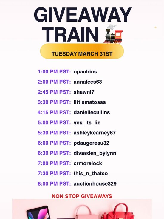 Other - The GIVEAWAY Raid Train | Tuesday March 31st | 1:00PM PST